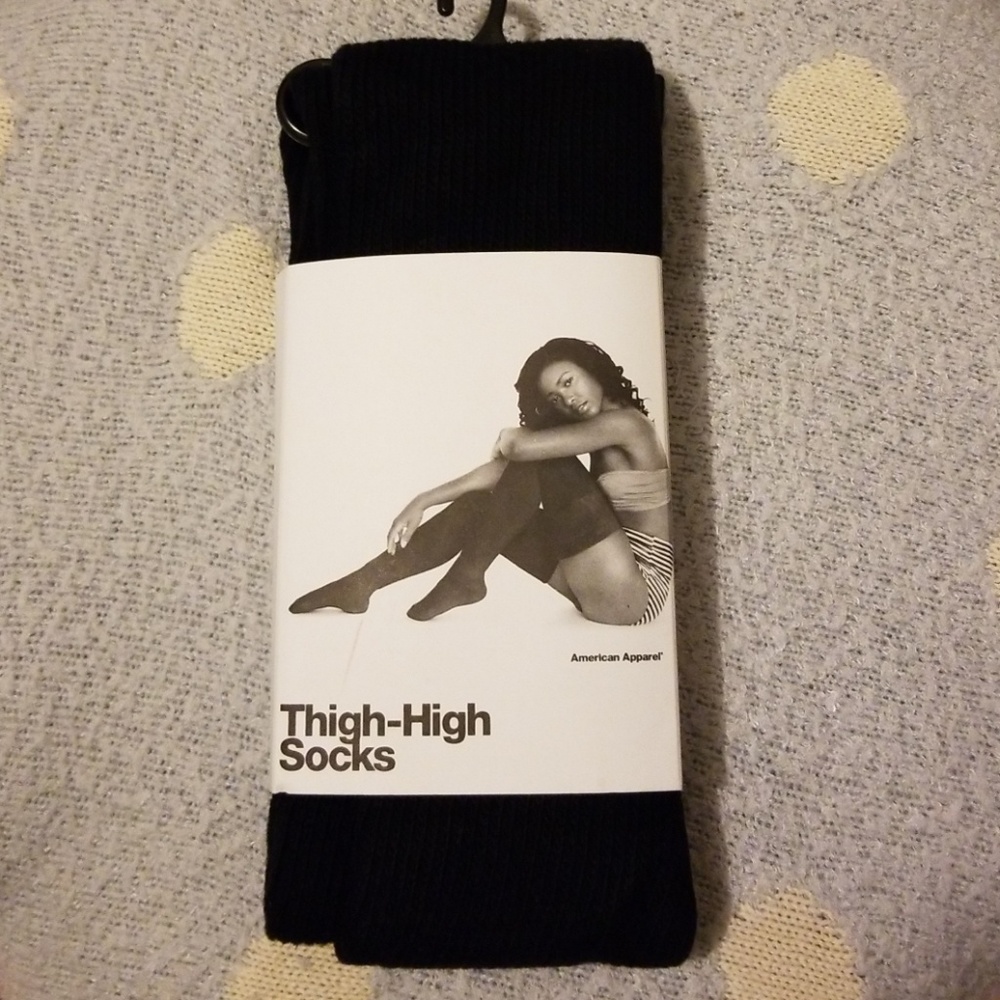American Apparel Thigh high black socks